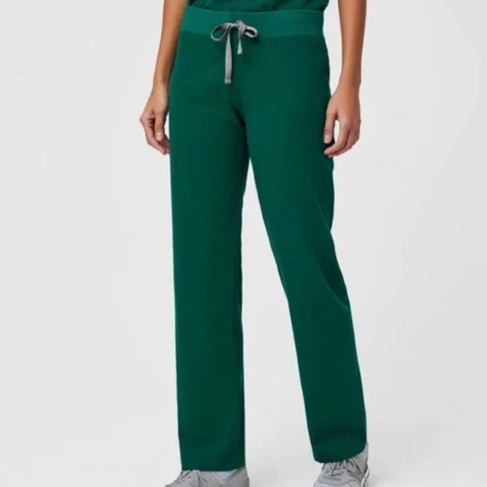 Figs womens High Waisted Livingston Scrub Pants hunter green medium